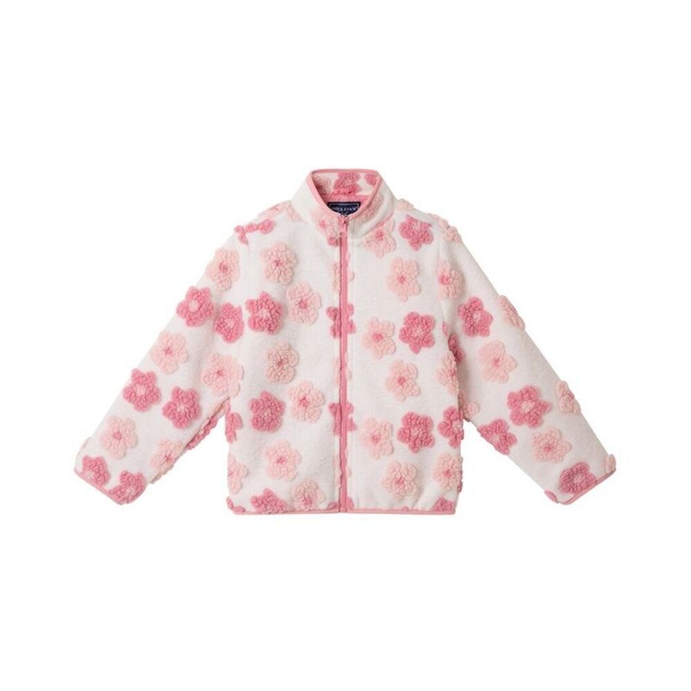 Andy & Evan Girls Floral Printed Sherpa Jacket, Pink